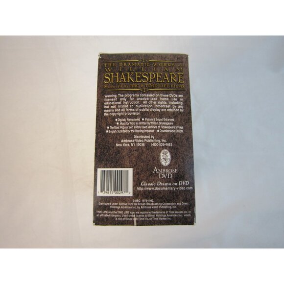 The Dramatic Works of William Shakespeare Tragedy II 5-Disc DVD SET - Used - Picture 3 of 9